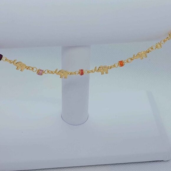 Brand New Brazilian 18k Gold Filled Multi Elephants Anklet - Picture 2 of 5